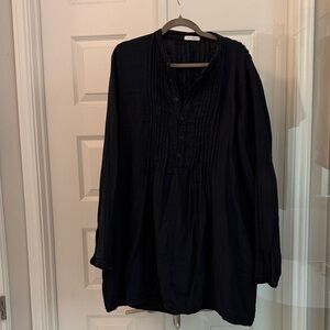 Navy Button-Down Tunic